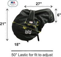 Majestic Ally Nylon Waterproof Fleece Lined Ride On English Saddle Cover-Multiple Color (Hunter Green)