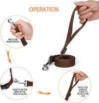 Strong Durable Nylon 10ft Long Dog Training Leash, Traction Rope - Brown / 6 Feet - image 3