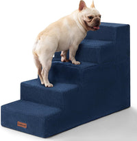 Dog Stairs for Small Dogs & Cats - Blue / 5-Step 22.6" H