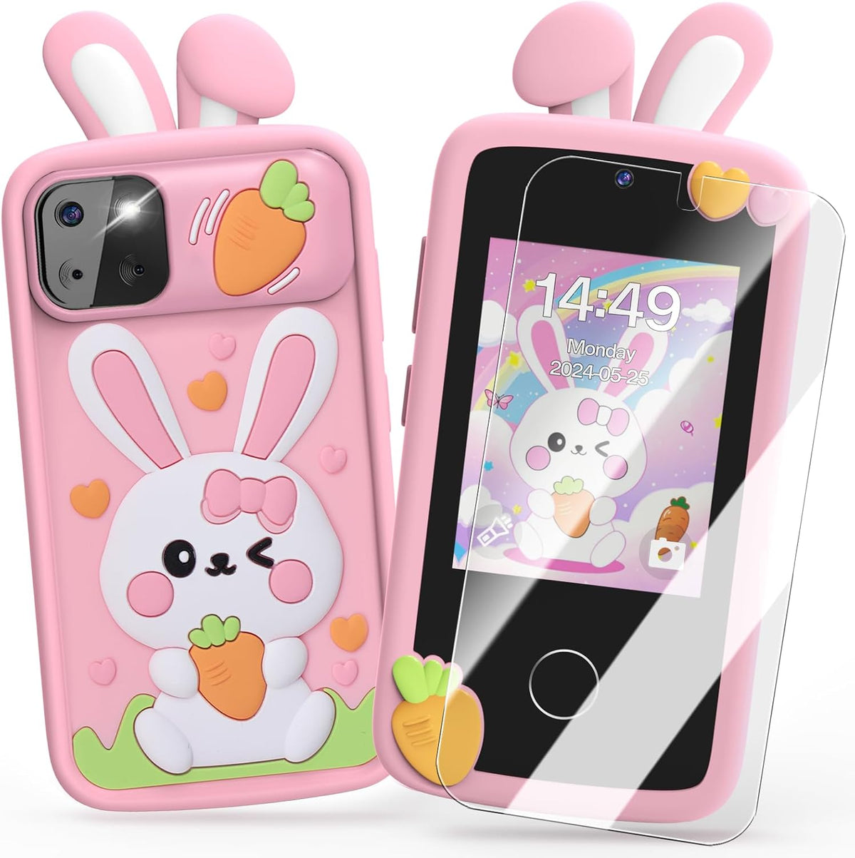 Luyiilo Kids Smart Phone Toys for Boys - Rabbit-Pink