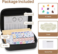 Mexican Train Dominoes Set with Numbers and 4 Wooden Trays/Racks - D12 Dot 8 Players - image 3