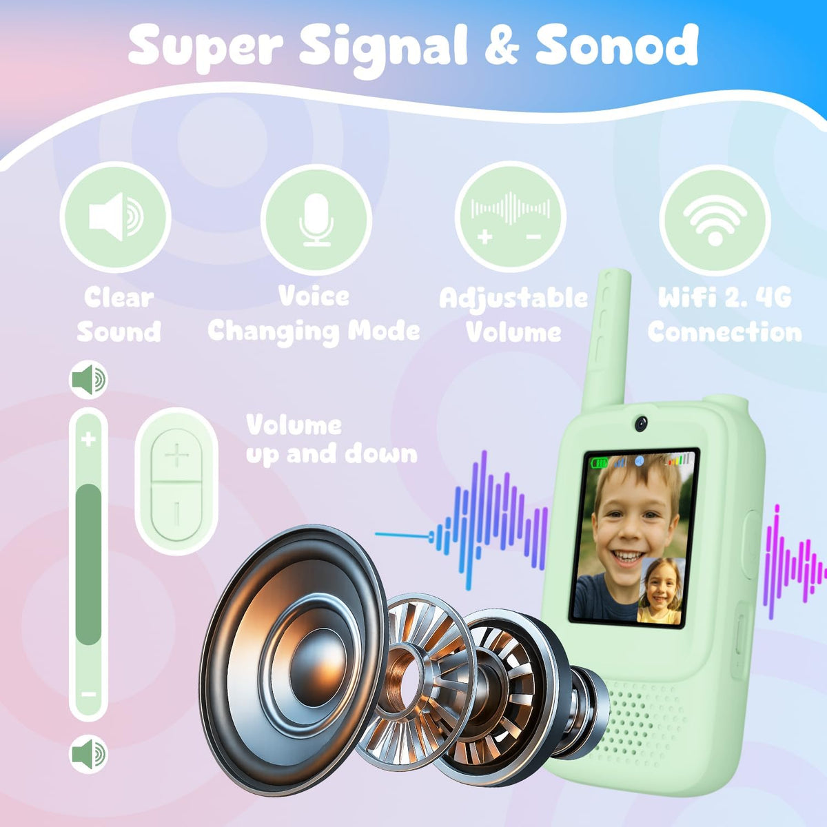 Video Walkie Talkies for Kids - Green/Green - image 3