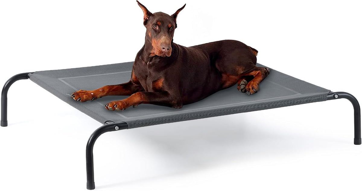 Bedsure Outdoor Elevated Cooling Dog Bed Large Sized Dog - Grey / 54"L x 35.4"W x 8"Th