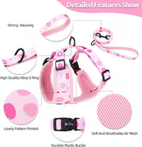 Dog Harness and Leash Set, Adjustable Dog Harness, Dog Leash - Strawberries / S(Chest 13 - 19", Neck 9.5 - 13.1") - image 4