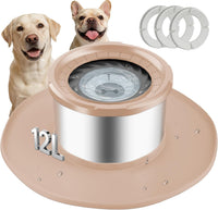 12L No Spill Stainless Steel Dog Water Bowl for Large Dogs – Essentials for Dogs - Beige