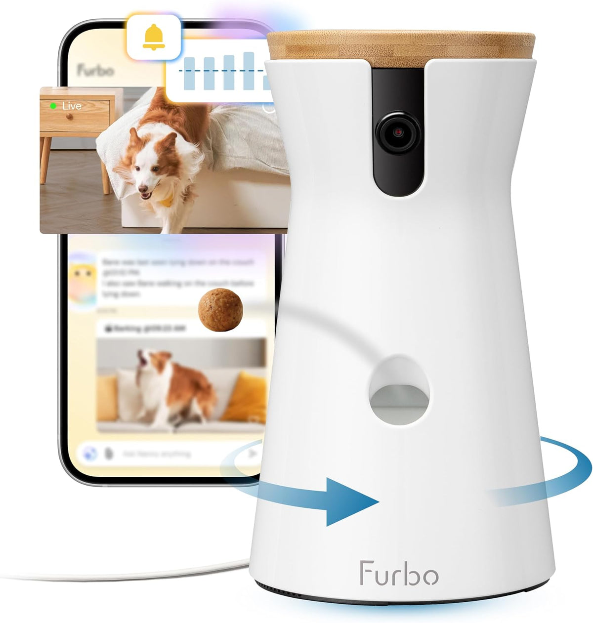 Furbo 360° Dog Camera [Core Features, No Ongoing Cost] – Essentials for Dogs - Subscription Required to Activate / 360° Dog Camera