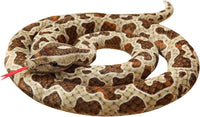 Clobeau 78 inch brown snake stuffed animal, lifelike coiled plush snake toy - view 2