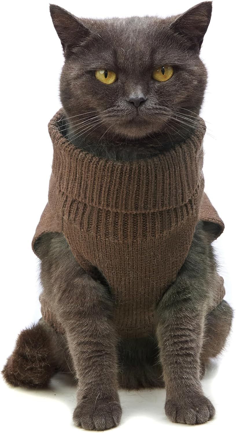 Cat Sweater Stretchy, 19 Colors, 6 Sizes - Brown / Medium / Vest - image 3