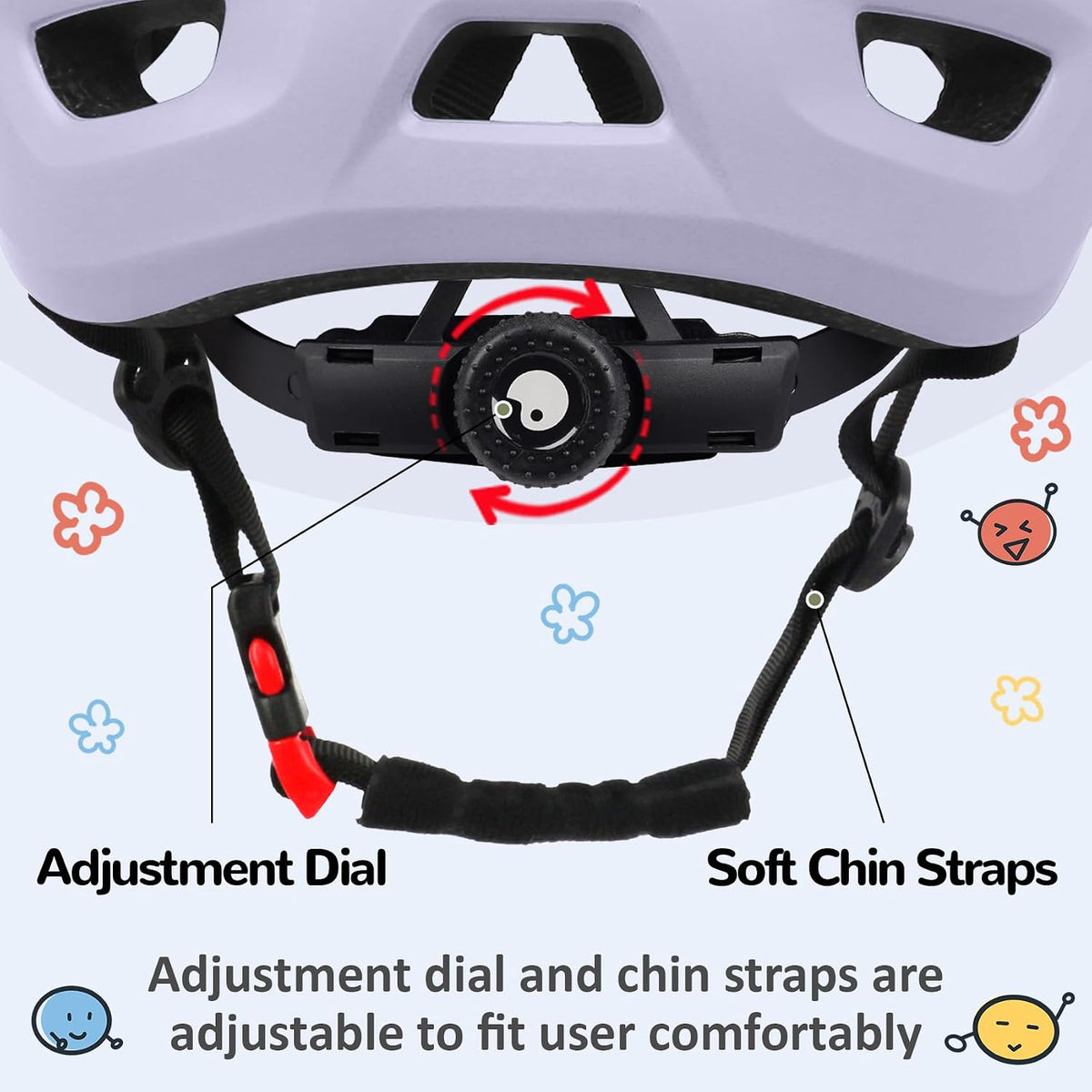 OUWOER toddler and kids bike helmet with vents and adjustable dial - view 18