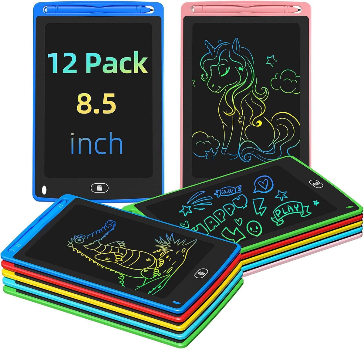 Party Favor 12 Pack LCD Writing Tablet for Kids - Multicolor (12 Pack)