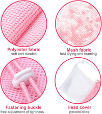 Cat Bathing Bag Anti Scratch Grooming Shower Washing Bag for Nail - White-Pink - image 3