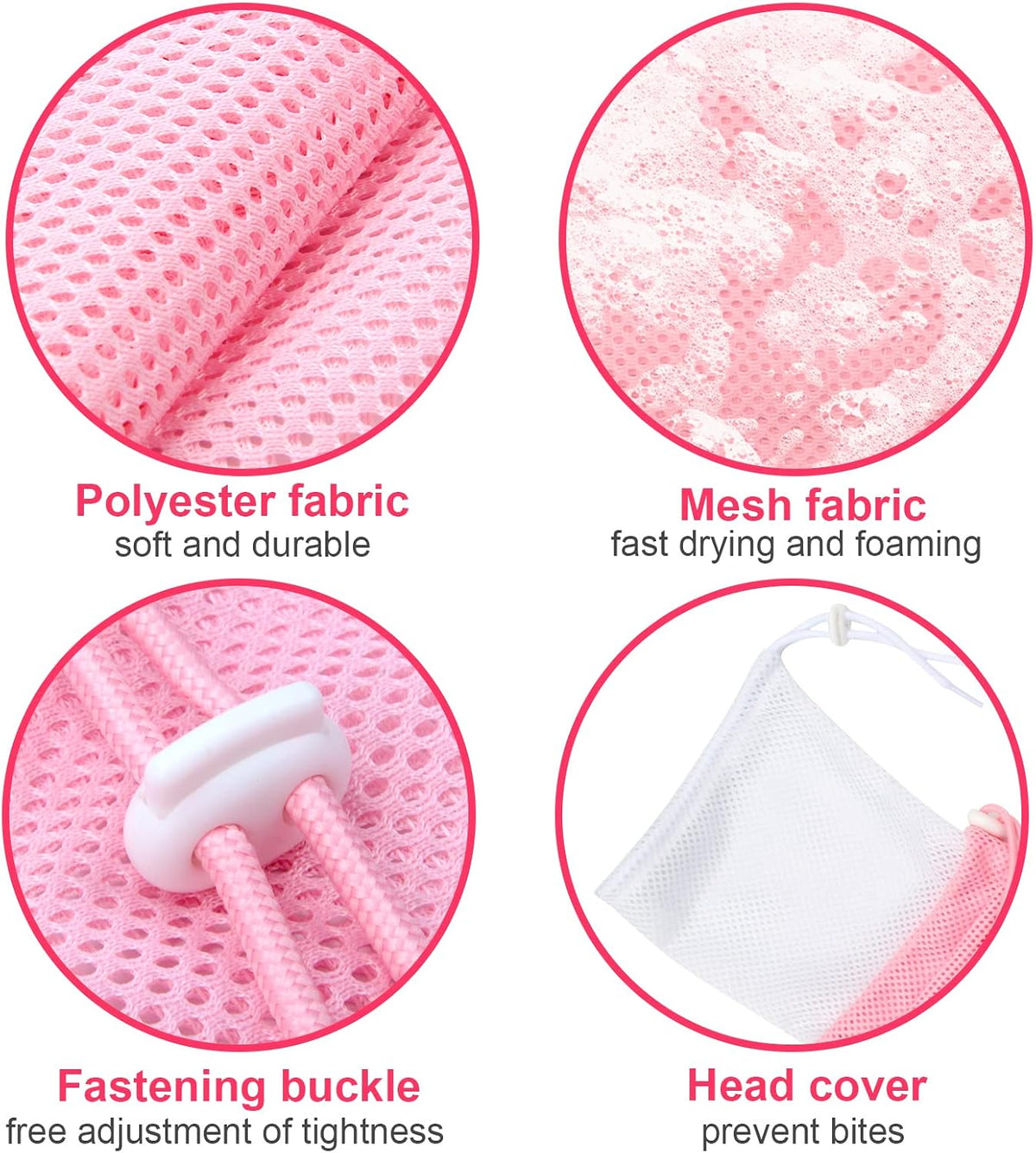 Cat Bathing Bag Anti Scratch Grooming Shower Washing Bag for Nail - White-Pink - image 3