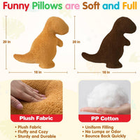 Dino Nugget Pillow Plush, Dinosaur Chicken Plush Nuggets Pillow Funny Birthday Gifts for Boys - Mixed 2 Pcs / Large - image 4