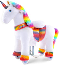 WondeRides brown plush ride on pony for kids with foot pedals, handlebar and wheels - view 2