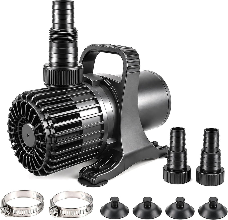 350W 7000 GPH Pond Pump, Ultra Quiet Heavy Duty Submersible Water Pump for Koi Ponds, Fountains - 1700GPH-100W