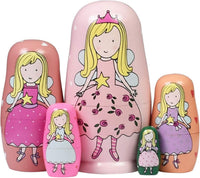 HYCLES Nesting Dolls Russian Matryoshka Wood Stacking Nested Set - ① pink angel