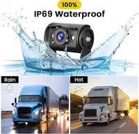 Hikity Dual Backup Camera Monitor Kit, 7'' 1080P RV Reverse Camera System for Trucks, SUV, Bus, Pickup, Plug & Play, Night Vision, Wide Angle, IP69 Waterproof Rear View Camera, (49.2ft Video Cable)