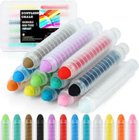 Haoyond dustless chalk for kids in 6 colors with twist-up chalk holders - view 3