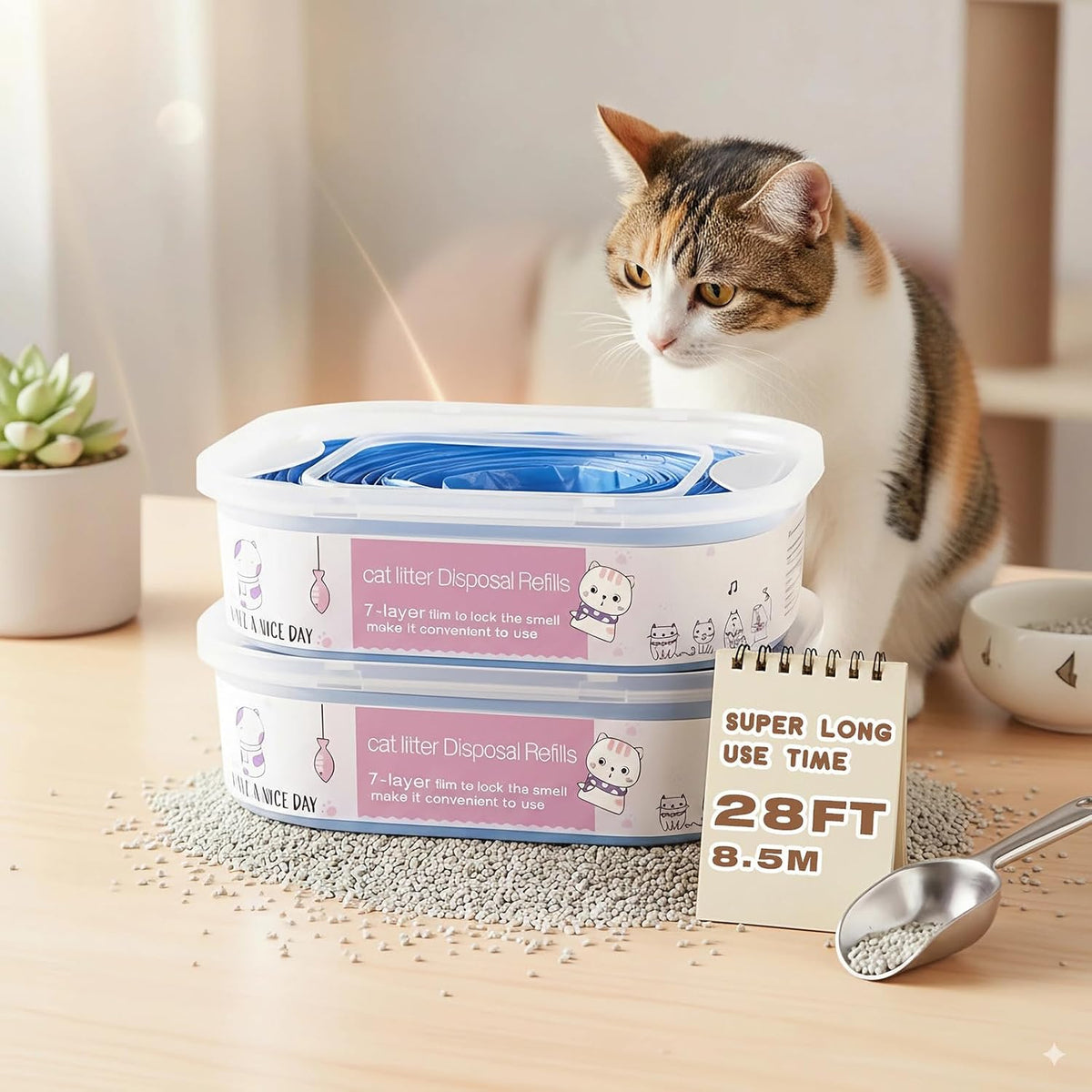 4 Pack 28FT Cat Litter Refill Cartridge - 1 Count (Pack of 8) - image 4