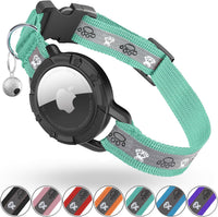 Reflective AirTag Cat Collar - Green / XS(7"-9")