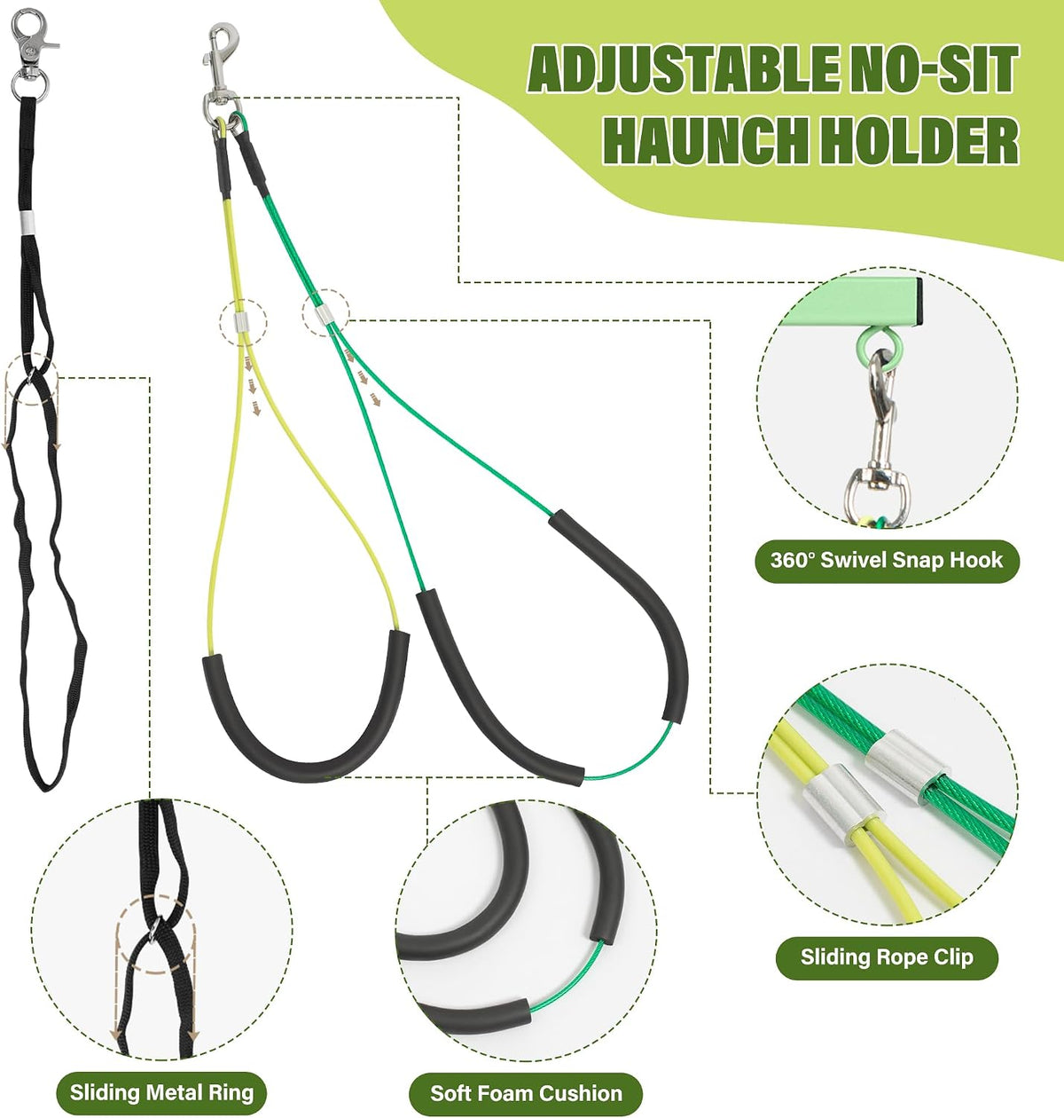 Dog Grooming Arm 35" with Hammock - Green - image 2