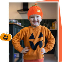Ausejopeac orange pumpkin knitted beanie hat for babies and toddlers - view 3