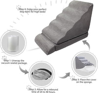 Soft Dog Stairs & Steps for High Beds 28 Inches High Tall, LitaiL Pet Stairs/Steps for High Beds for Small Large Dogs, Non-Slip Dog Ramps for Bed, for Older Cats