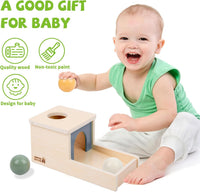 Adena Montessori Object Permanence Box with Tray Three Balls - Morandi Colors - image 2