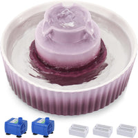 Lawfery Ceramic Cat Water Fountain - Purple Ceramic Fountain