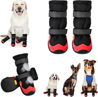 Dog Shoes for Medium Large Size Dogs, Breathable Dog Shoe for Hot Pavement, Dog Booties and Paw Protectors to Prevent Licking, Anti-Slip Dog Boots with Reflective for Summer, Hiking, Snow (Size 1)