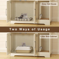 Cat Litter Box Enclosure, Hidden Litter Box with Scratch Pad – Essentials for Cats - White / 31"L x 17"W x 28.5"H - image 4