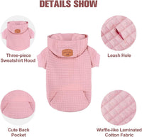 Small Dog Hoodie,Warm Winter Dog Sweater with Pocket & Leash Hole – Essentials for Dogs - Pink / M (Back: 16",Chest: 22", Neck: 13") - image 3