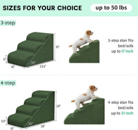 4 Step Dog Stairs Pet Ramp for High Beds, Sofas and Cars – Essentials for Dogs - Green / 3.0 / 3-Step 16"H - image 3