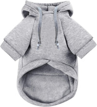 Dog Hoodies for Small Dogs with Zipper Pocket - Y02-Grey / Medium - image 3