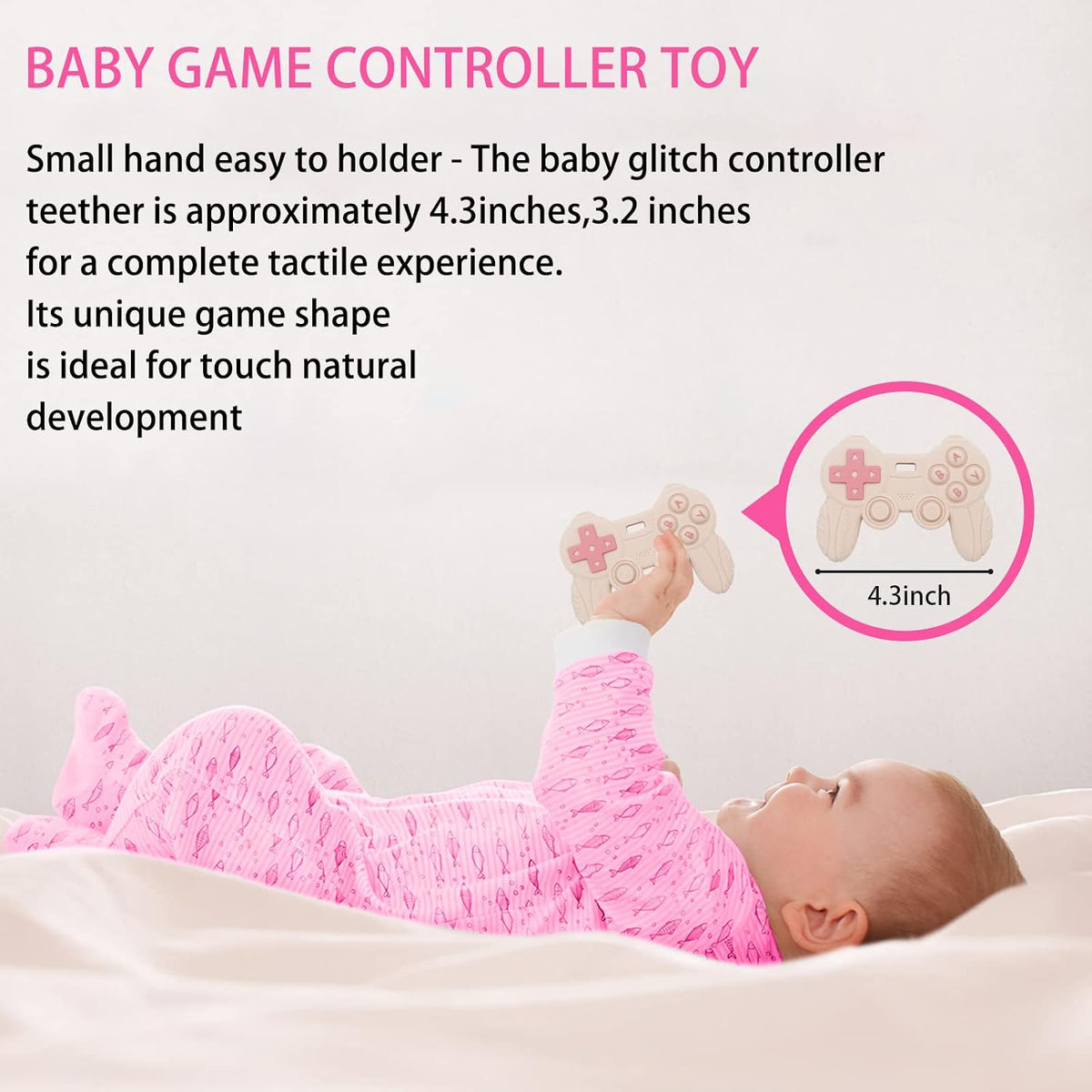 Cool Remote Game Control Teething Toy for Babies 0-6-12 Months - Pink - image 3