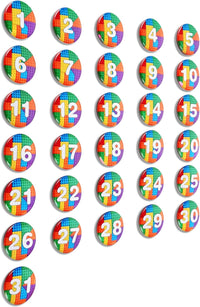 Tellegloww 1-31 magnetic calendar numbers in dark rainbow glass - view 4