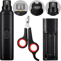 Lasnten 2 Pcs Bird Nail Grinder with Clipper Bird Nail Trimmer File - Black
