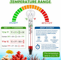 Dreyoo 2 Pack Floating Aquarium Thermometers, 0-43°C/32-110°F – Essentials for Fish - image 2