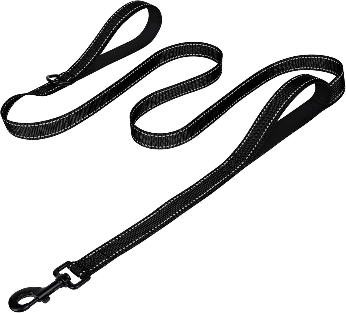 Joytale Reflective Dog Leash for Medium & Large Dogs - 5 ft 2 Handle / Black