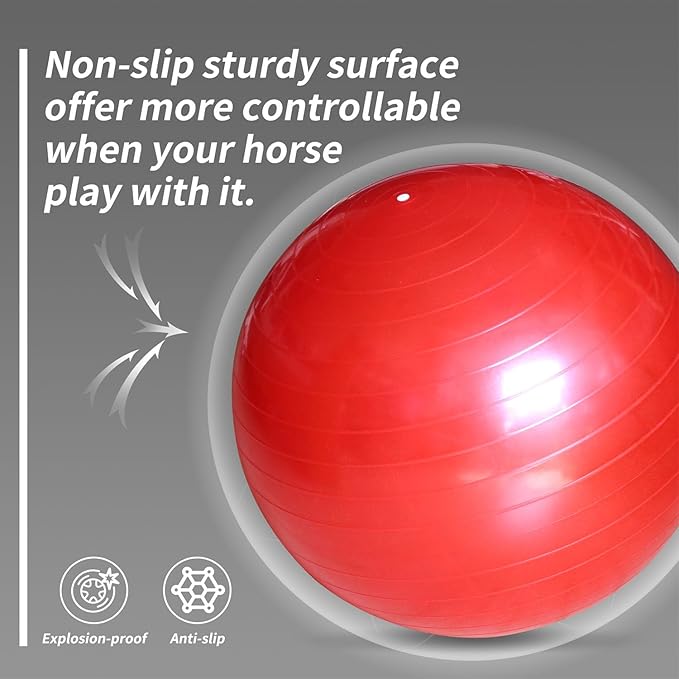 17-Inch Equine Ball for Play & Training - Anti-Burst, Mega Horse Soccer Ball for Goat, Donkey