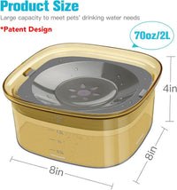 UPSKY 4L Dog Water Bowl No Spill Large Capacity Slow Drinking Water - 2 L / F-Yellow - image 2