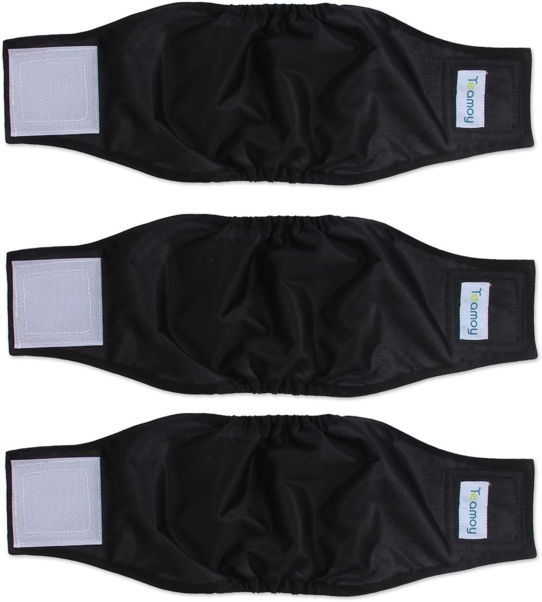 Teamoy Male Dog Belly Band, Reusable Wrap Dog Diapers - Small (Pack of 3) / Black-3pcs