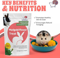 Snout and Shell Floral Favorites 4-in-1 Natural Treats for Small Pets – Pea Flakes, Marigold, Rose Petals & Hibiscus – Healthy Snacks for Rabbits, Guinea Pigs, Chinchillas & More
