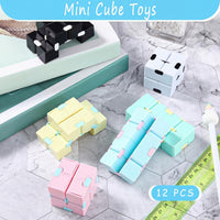 Gejoy 12 pcs Infinity Cube Toy Mini Cube Blocks Desk Toy - Star and Macarons - image 4