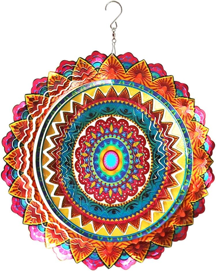 FONMY Wind Spinner Mandala Starry Sky 12 inch 3D Stainless Steel - 12inch / Multicolor
