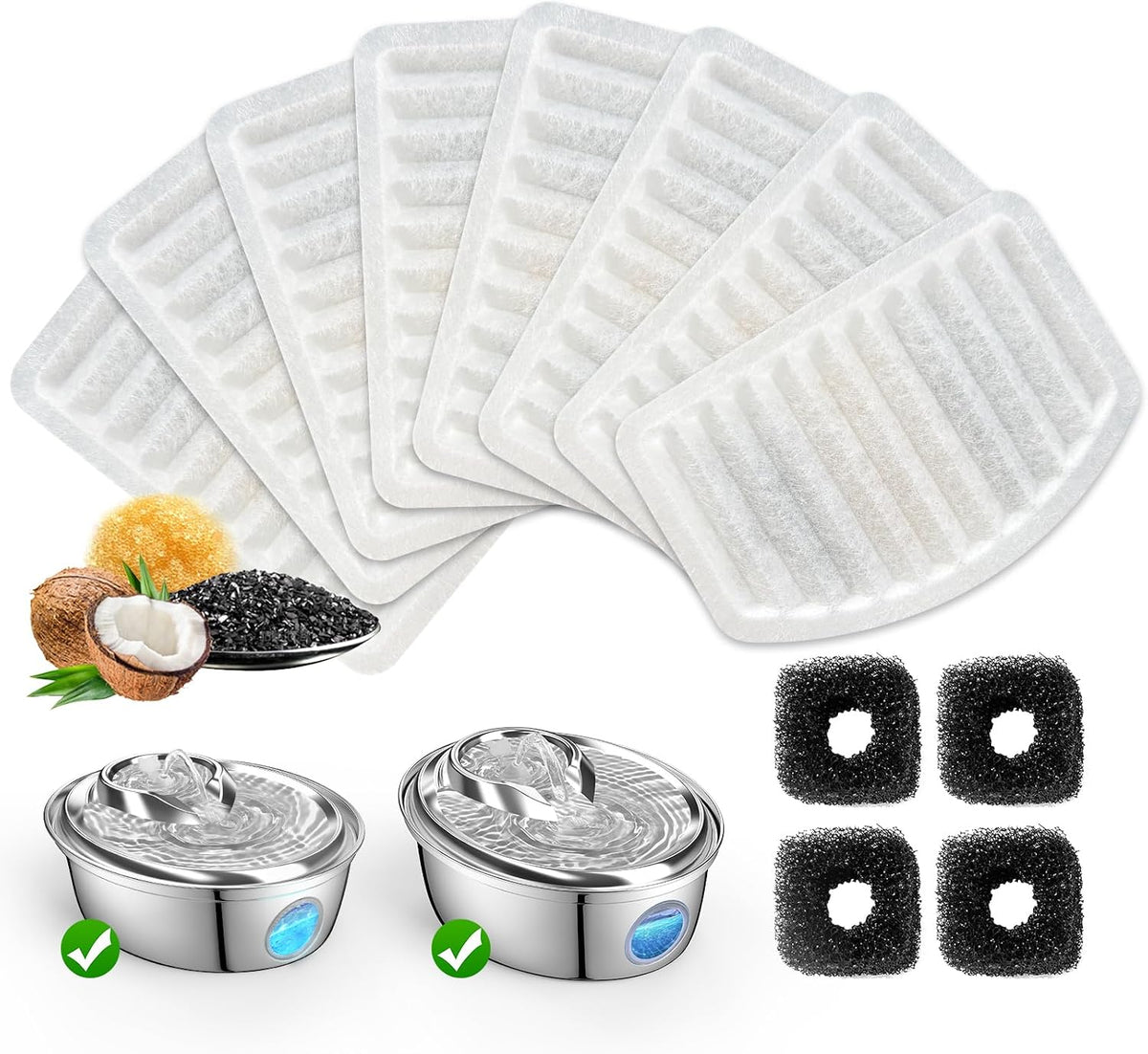 ORSDA Cat Water Fountain Filters - D36/D66-8+4 Filters