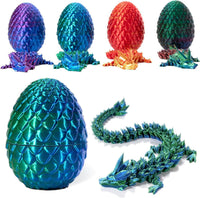 3D Printed Dragon Egg, Mystery Articulated Crystal Dragon Egg Fidget Toys, 3D Print Surprise - Laser Purple