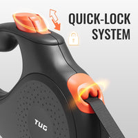 TUG Monochrome 360° Tangle-Free Retractable Dog Leash - Black/Orange / Large, 16 ft - image 3