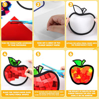 QOUBAI 32 Sets Halloween Bats Suncatchers Craft Kit DIY Window - Apple+Pencil - image 3