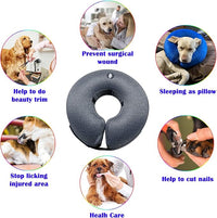 Katoggy Inflatable Cone Collar for Surgery, Soft Adjustable Blow Up Donut E-Collar for Small Medium Large Dogs and Cats